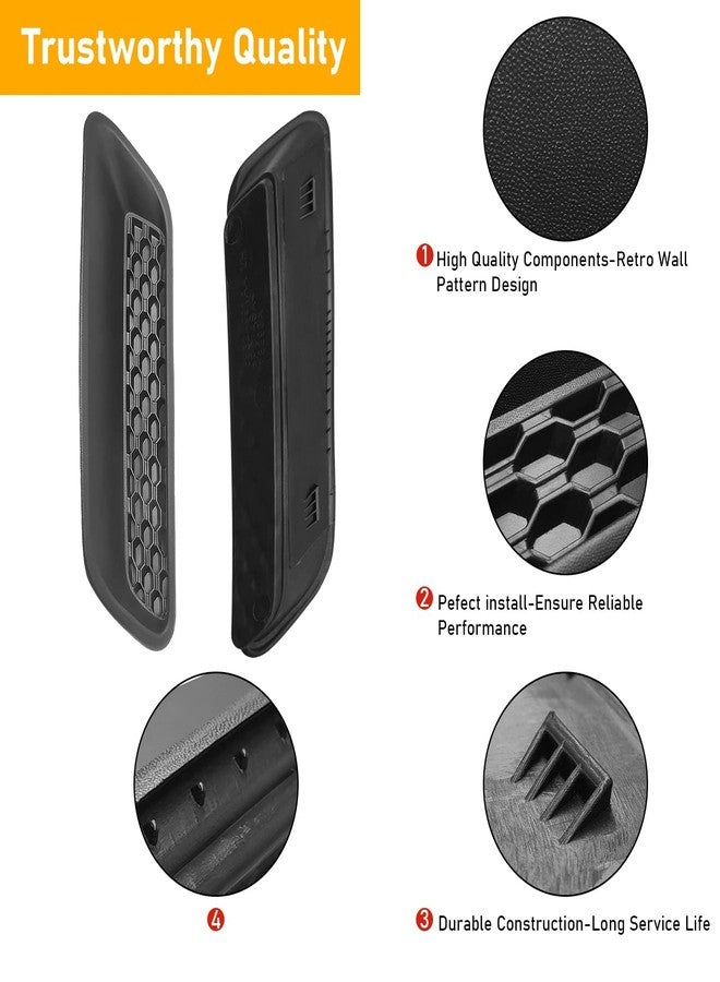 Moonlinks Compatible with 2010-2019 Dodge Ram Hood Vent Bezels 1500 2500 3500,Ram Air Hood Scoop Bonnet Replace Left&Right Side,Engine Hood Air Vent Outlet Cover Trim Black,68324991AA LH/68324990AA RH - Image 5